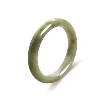 Lao Feng Xiang Hetian Jade Bangles Pale Greenish White Jade Women's