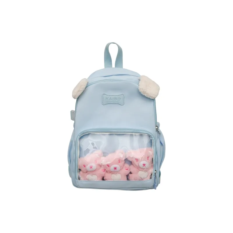BUBM Nylon Backpack Regular Women's White/Black/Yellow/Blue-13
