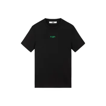 KARL LAGERFELD Logo Letter Print Crew Neck Pullover Short Sleeved T Shirt Men's Black