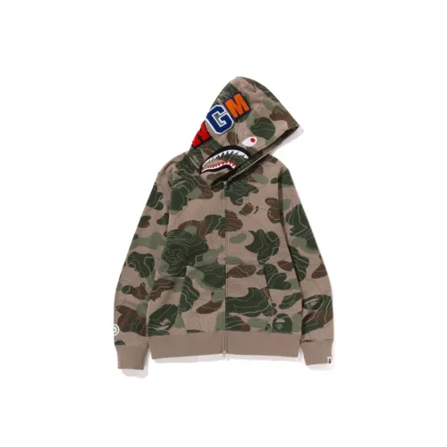 A BATHING APE Layered Line Camo Shark Full Zip Hoodie