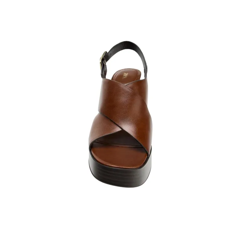 ZARA Strap Sandals 12cm Women's Brown-2