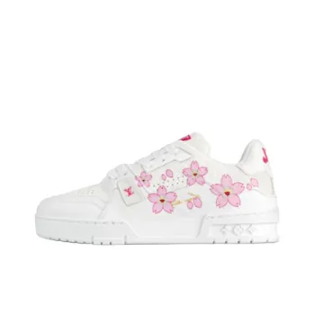 Takashi Murakami x LOUIS VUITTON Trainer Cherry Blossom Collection Low Top Skateboard Shoes Women's White