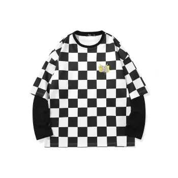 TVX Sweatshirts Unisex Black White Plaid