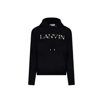 Lanvin Logo Embroidered Drawstring Hoodie