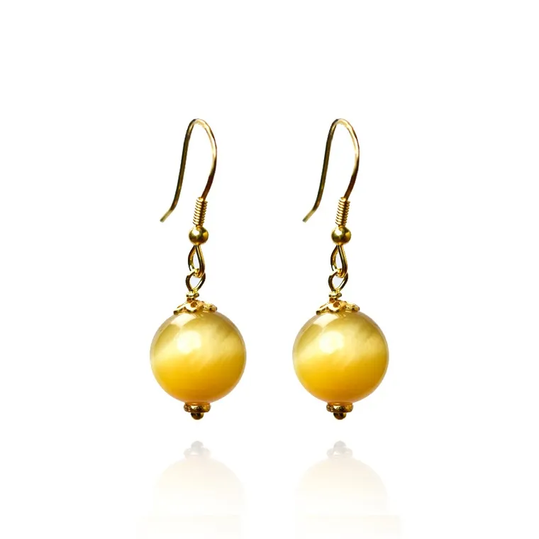 Tokai Family Tiger's Eye Stone Hoop Earrings Women's-0