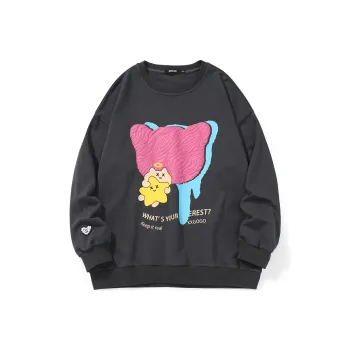 XXGOGO Crew Neck Loose Fit Sweatshirt Unisex Gray