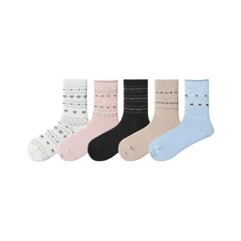 COTTON CHEESE Mid Calf Socks Women's 5 Pack