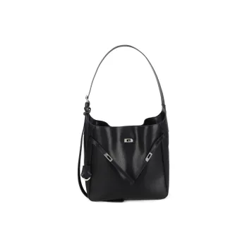 YOCAMU Cow Leather Shoulder Bag Large Size Women's Black