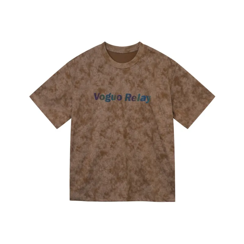 Voguo Relay Couple Set Loose Fit Crew Neck Short Sleeved T Shirts Unisex Black, White, Green-16