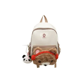 GOBLIN SHARKS 1759 Nylon Backpack Large Size Unisex White Khaki/White Red/Black/Pink