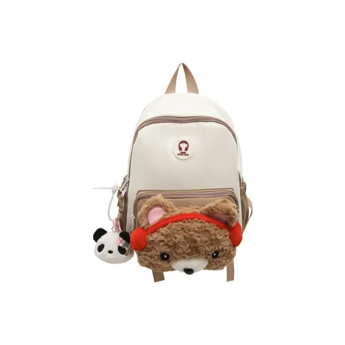 GOBLIN SHARKS 1759 Nylon Backpack Large Size Unisex White Khaki/White Red/Black/Pink