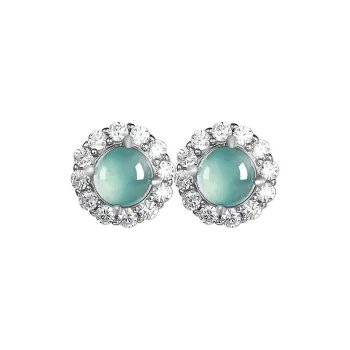 Long Fu Ice Glutinous Jadeite Stud Earrings Women's