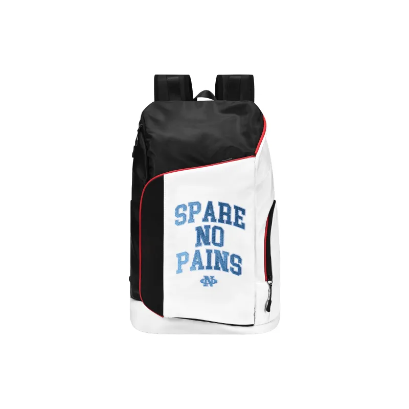 Spare No Pains. Polyester Backpack Unisex Black White-0