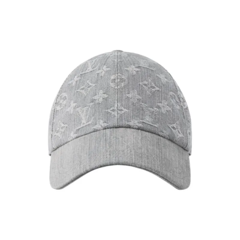 LOUIS VUITTON Cotton, Denim Fabric, Metal Baseball Caps Women's Gray-0