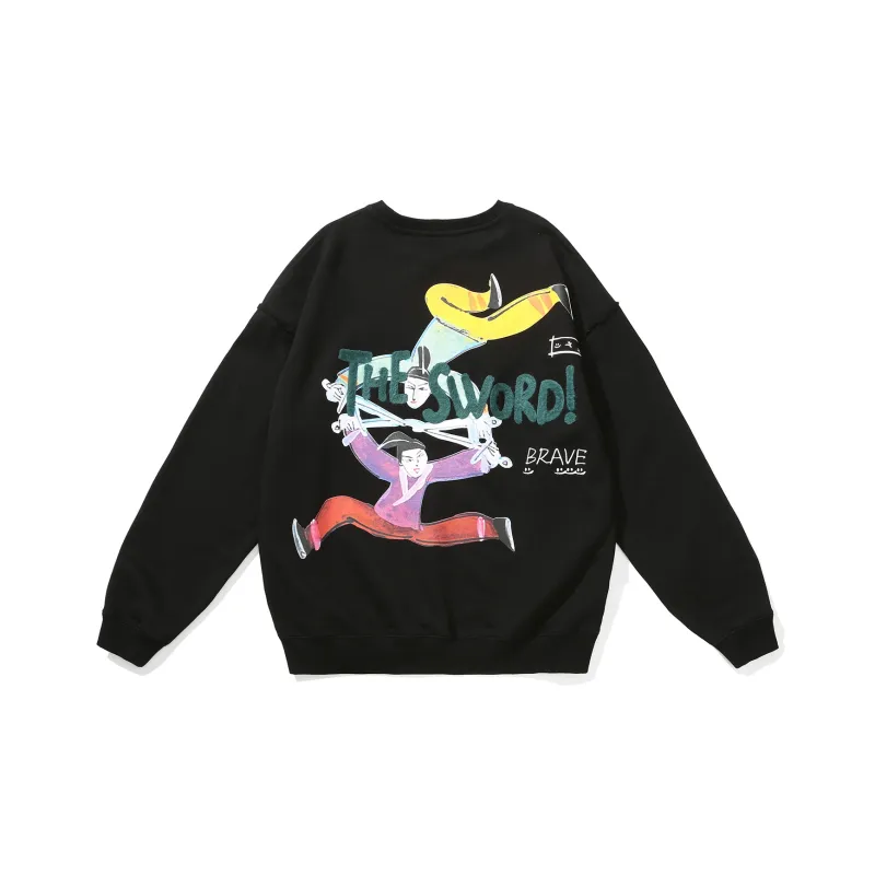 Thankque Crew Neck Loose Fit Sweatshirt Unisex-0
