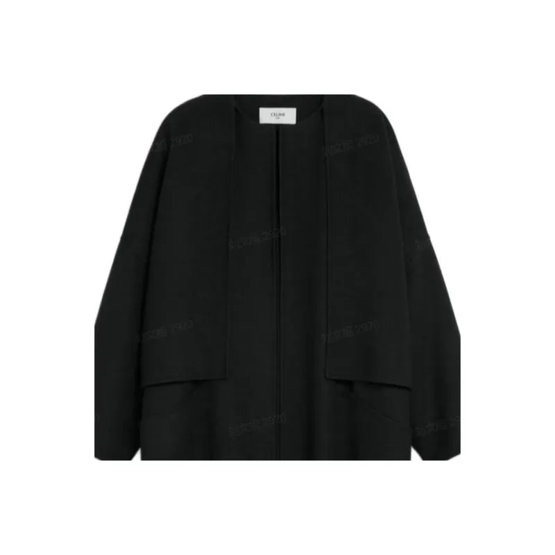 CELINE FW22 Velvet feel Coat Women's Black-4