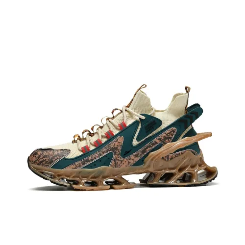 Kuding Cushioned Slip Resistant Abrasion Resistant Breathable High Top Running Shoes Men's