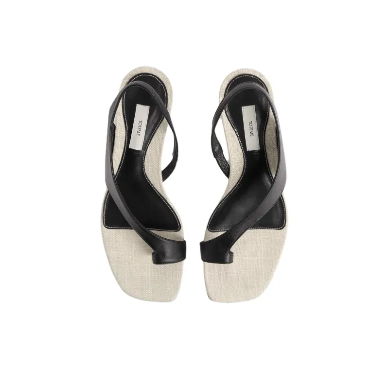 TOTEME One Strap Sandals 4cm Women's Black-3