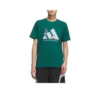 Adidas GRAPHIC SHORT SLEEVE T SHIRT T Shirt Unisex Forest Green