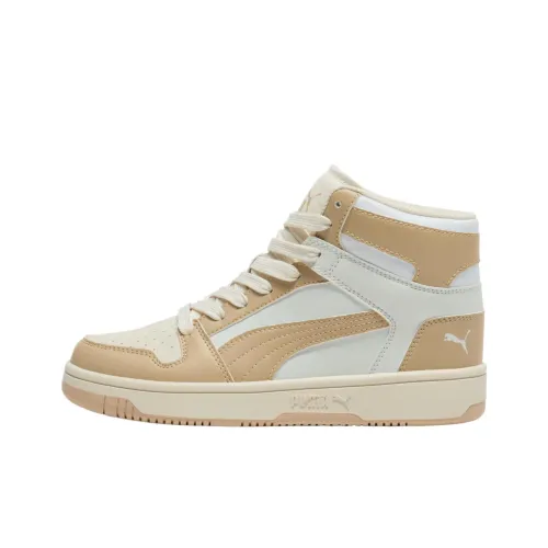 PUMA Rebound Layup Mid Top Basketball Shoes Women's Apricot White