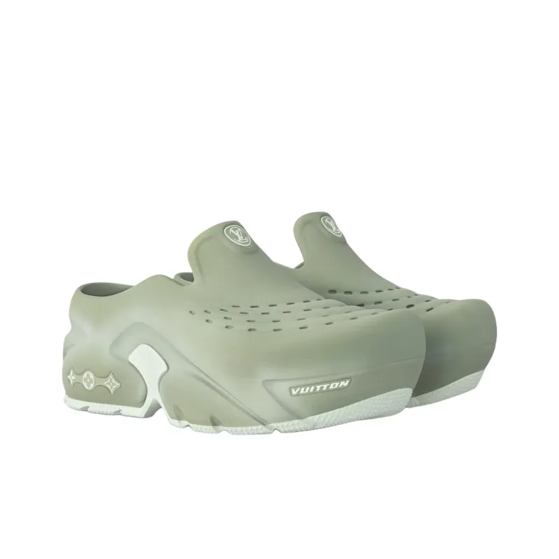 LOUIS VUITTON Shark Clogs Men's Green-2