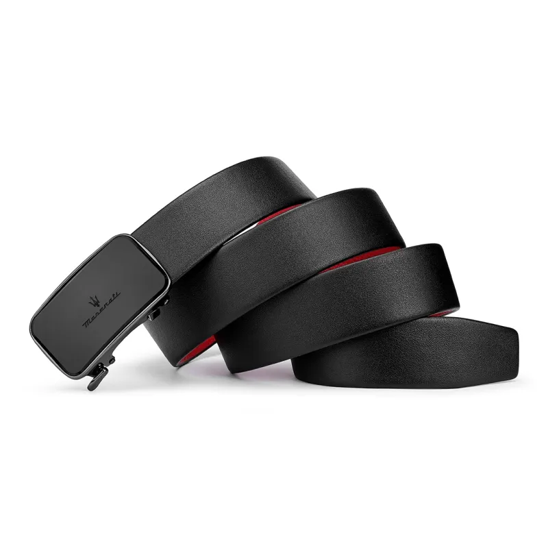 Maserati Cow Leather Belts Men's Width 3.4cm-6