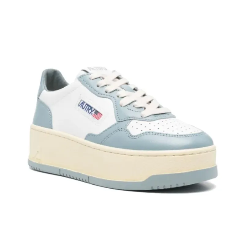 AUTRY Wear-Resistant Height Increasing Low-Top Casual Shoes Women's White Blue-1