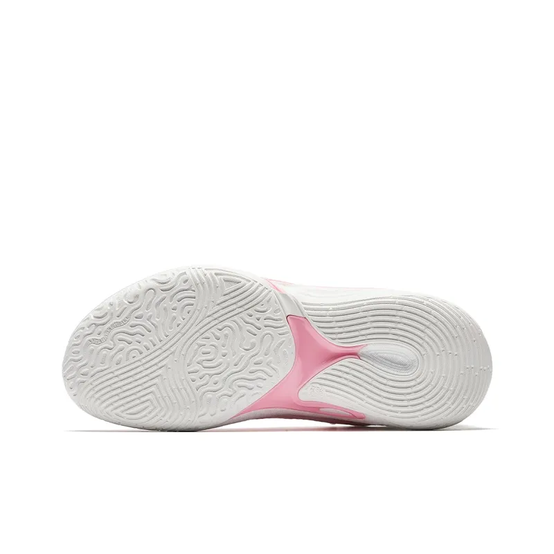 Anta Cushioning Slip Resistant Low Top Basketball Shoes Men's White Pink-5