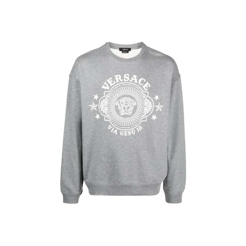 VERSACE Logo Printed Crewneck Sweatshirt-0