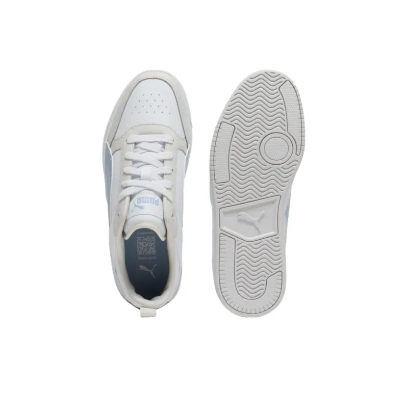 PUMA DRIBBLE Anti Slip Wear Resistant Low Top Skateboard Shoes Unisex White Gray-3