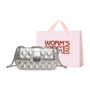 Worm's Home PU Shoulder Bag Regular Women's Ecru/Silver Black/Coffee