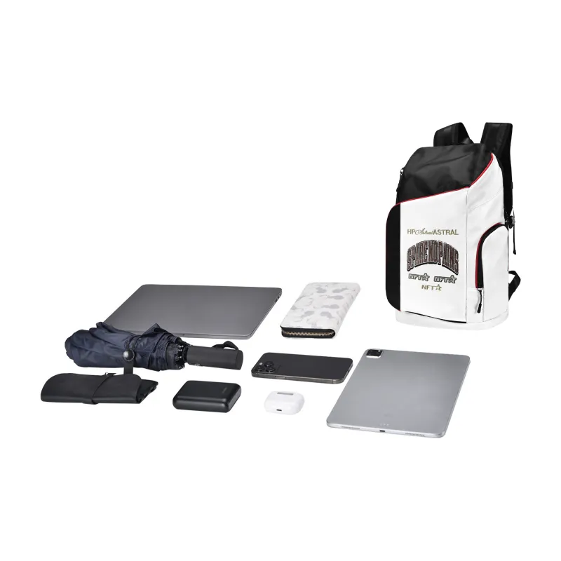 8atheist Sparenopains X DRA Collaboration Polyester Basketball Bag Backpack Large Size Unisex White-35