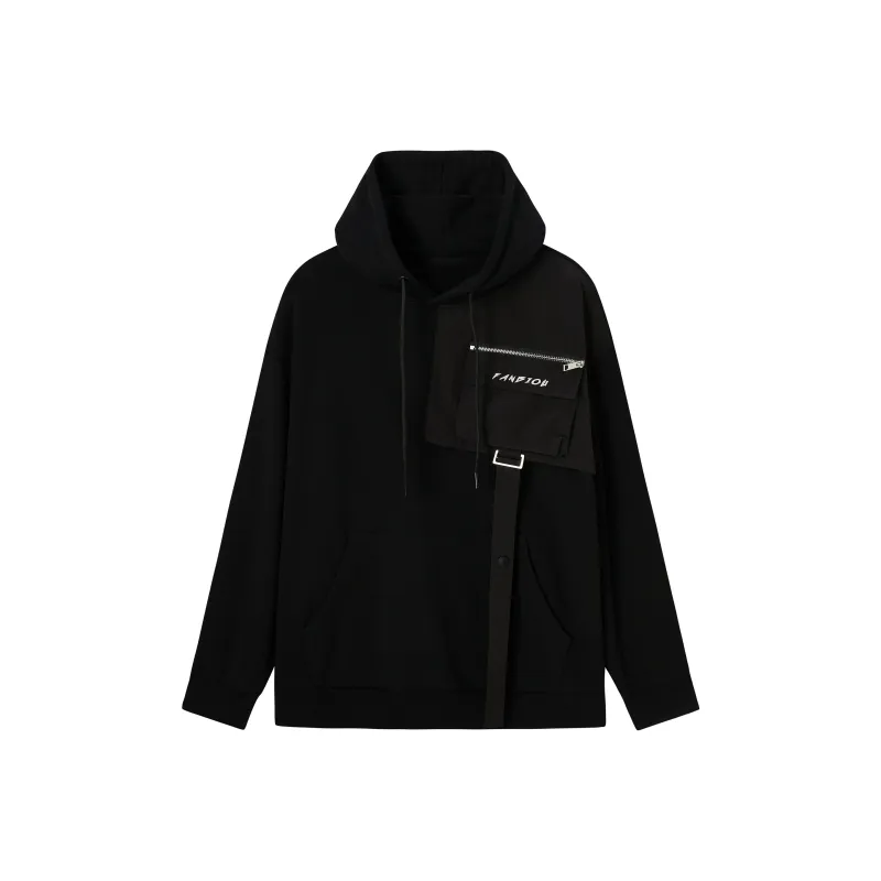 FANBIOU Hooded Loose Fit Sweatshirt Unisex Black-0