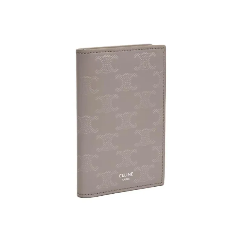 CELINE Triomphe Calfskin Card Holder Men's Smoke Gray-1