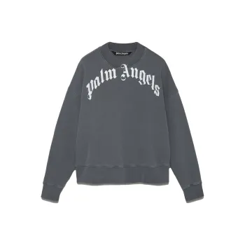 PALM ANGELS Curved Logo Crewneck