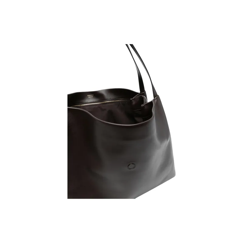 FERRAGAMO Calfskin Tote Bag, Shopping Bag, Shoulder Bag Women's Coffee-2