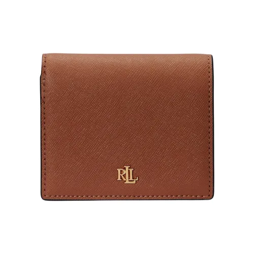 LAUREN RALPH LAUREN Leather Wallet Small Size Women's Brown