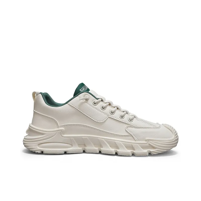 Binary Non slip Lightweight Low Top Casual Shoes Men's Beige Green-1