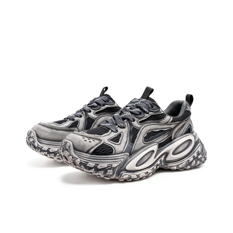 JANECO Slip Resistant, Abrasion Resistant, Breathable Low Top Chunky Sneakers Men's-7