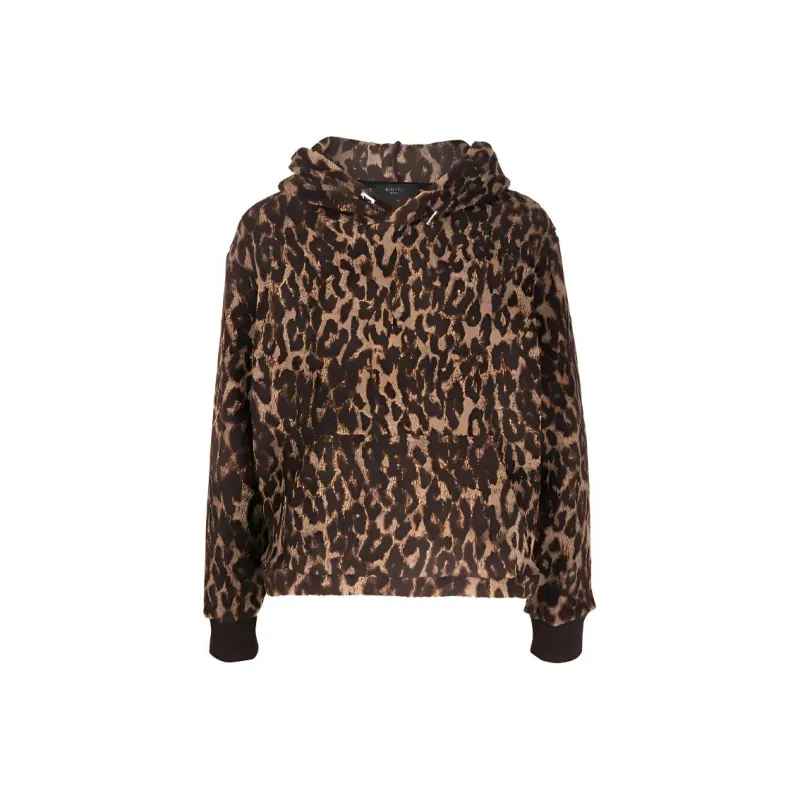 AMIRI Leopard Print Fleece Hoodie Sweatshirt-0