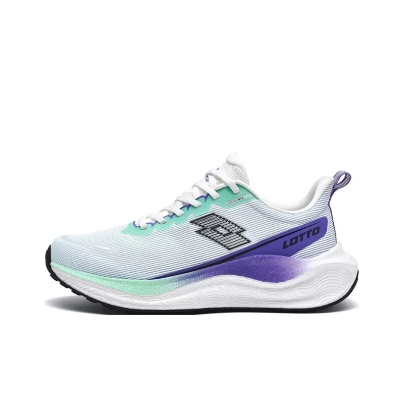 LOTTO Diamond Speed Cushioned Slip Resistant Abrasion Resistant Low Top Running Shoes Unisex White Turquoise Green-0