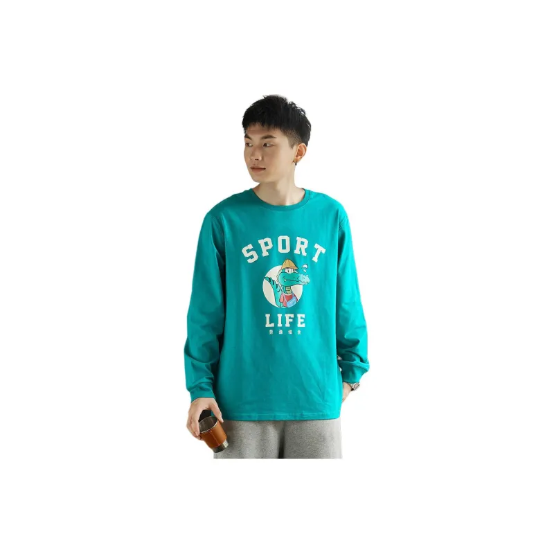 Tonlion T Shirt Men's Crow Turquoise-0