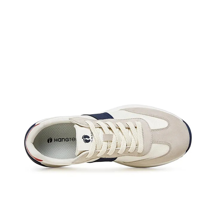 HANG TEN Classic Vintage Anti Slip And Wear Resistant Lightweight Rebound Low Top Casual Shoes Men's Beige Blue-4