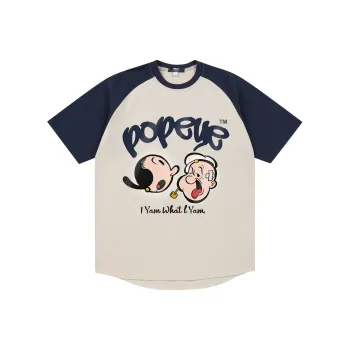 POPEYE Raglan Sleeve Loose Fit Casual Crew Neck Short-Sleeved T-Shirts Unisex