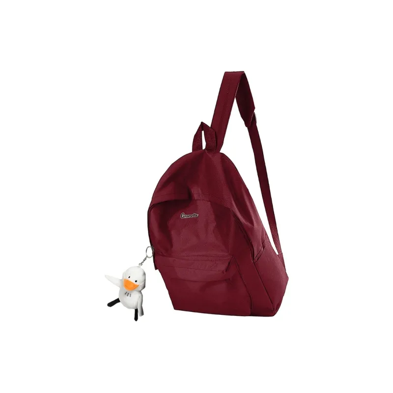 Caramella Nylon Backpack Unisex Black/White/Burgundy-23
