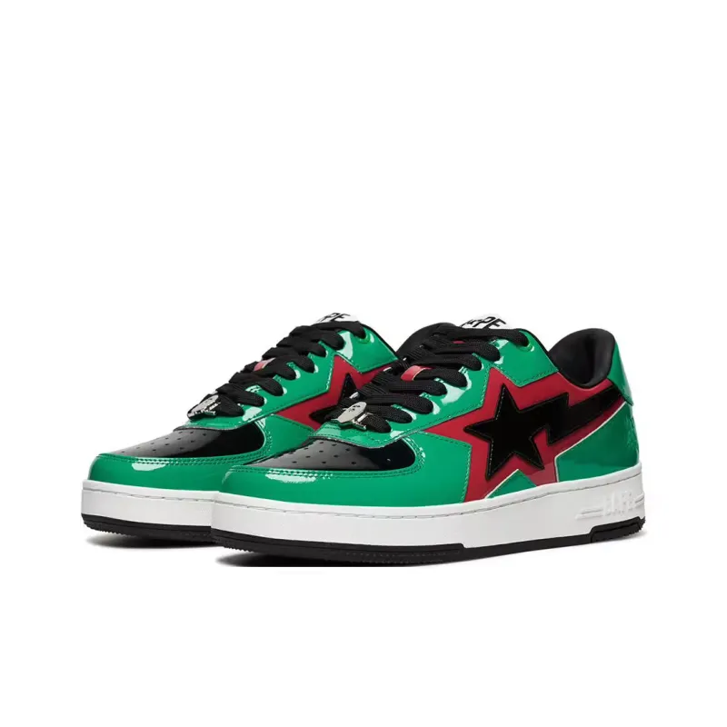 A BATHING APE Wear Resistant Low Top Skateboard Shoes Unisex Green-2