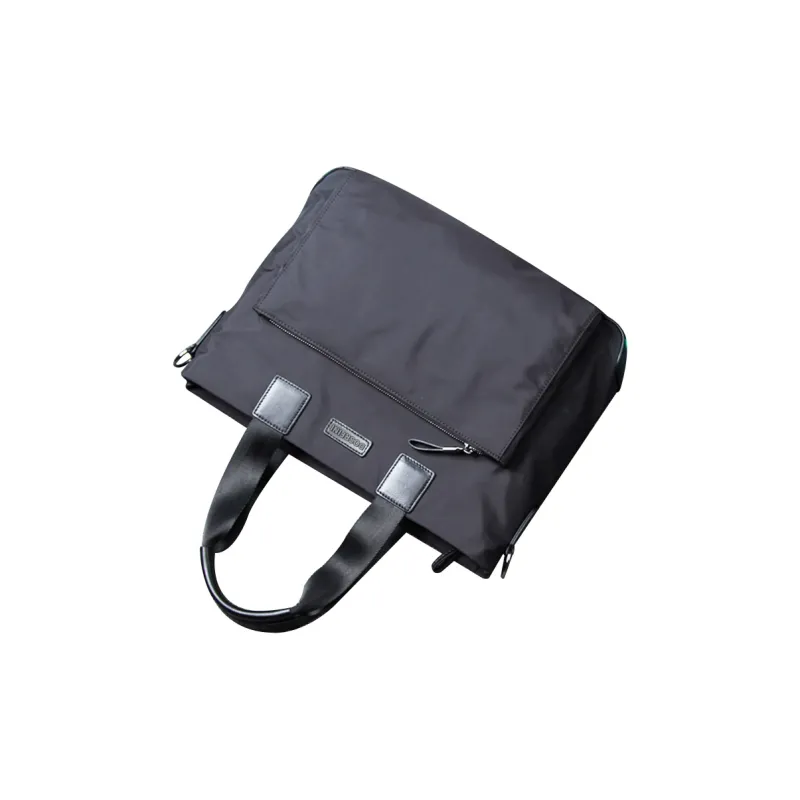 DOSRFINI Nylon Fabric Horizontal Shoulder Bag Crossbody Bag Handbag Men's Black-3