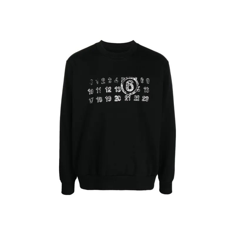 MM6 Maison Margiela Numbers motif Cotton Hoodie-0