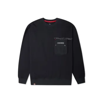 Converse New Year Series CrewNeck Pullover Sweatshirt Dark Black