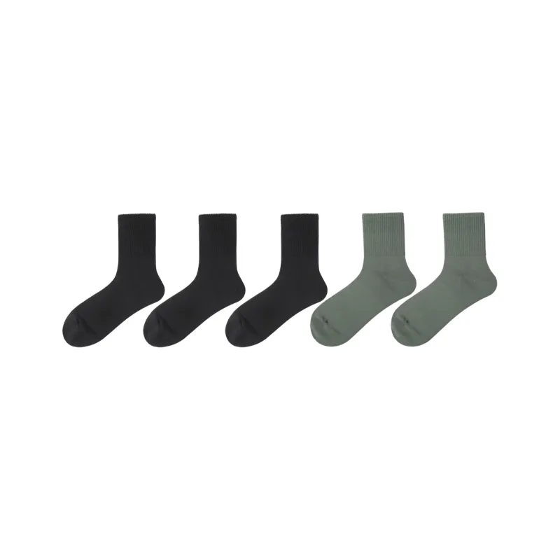 SEOBEAN Mid Calf Socks Men's 5 Pack-11